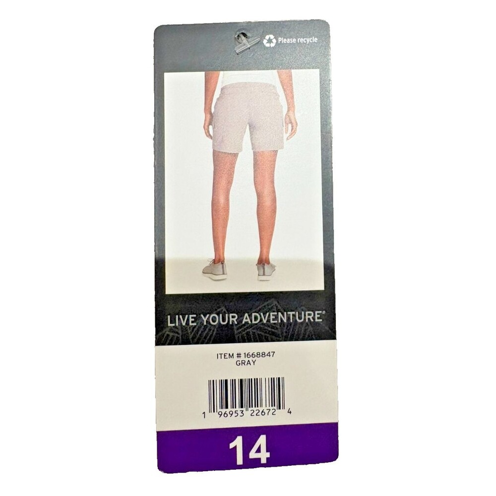 Eddie Bauer Shorts Women’s Size 14 Summer Trail Khaki Nylon Blend 5 Pocket NWT - Picture 6 of 11